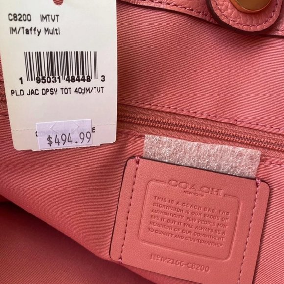 coach Dempsey Tote 40 With Garden Plaid Print And Coach Patch c8200 - Picture 6 of 15